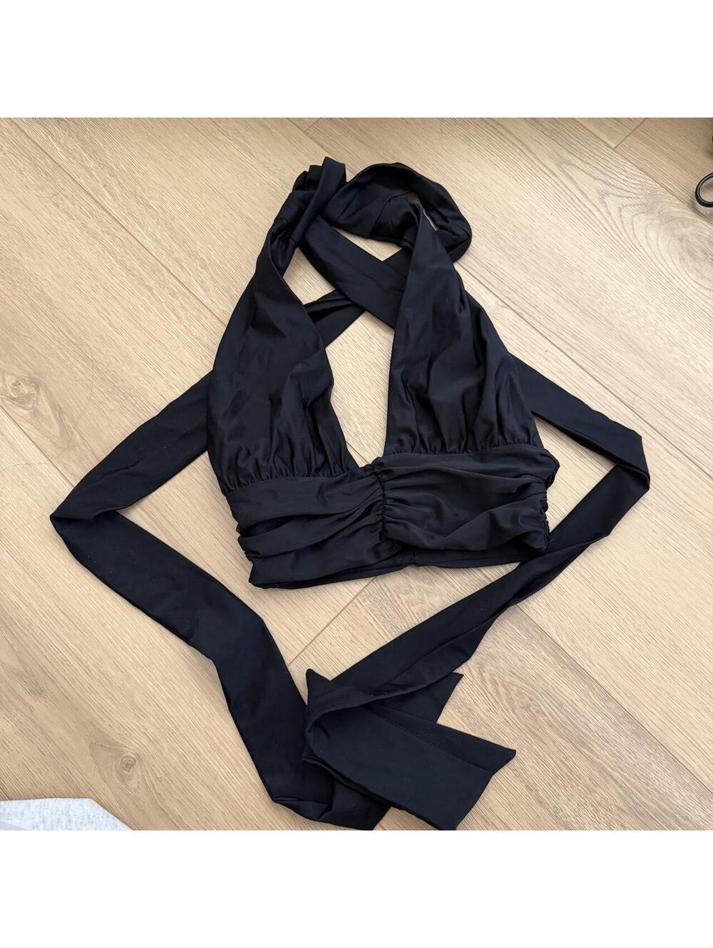 Tiger mist black tie top size small